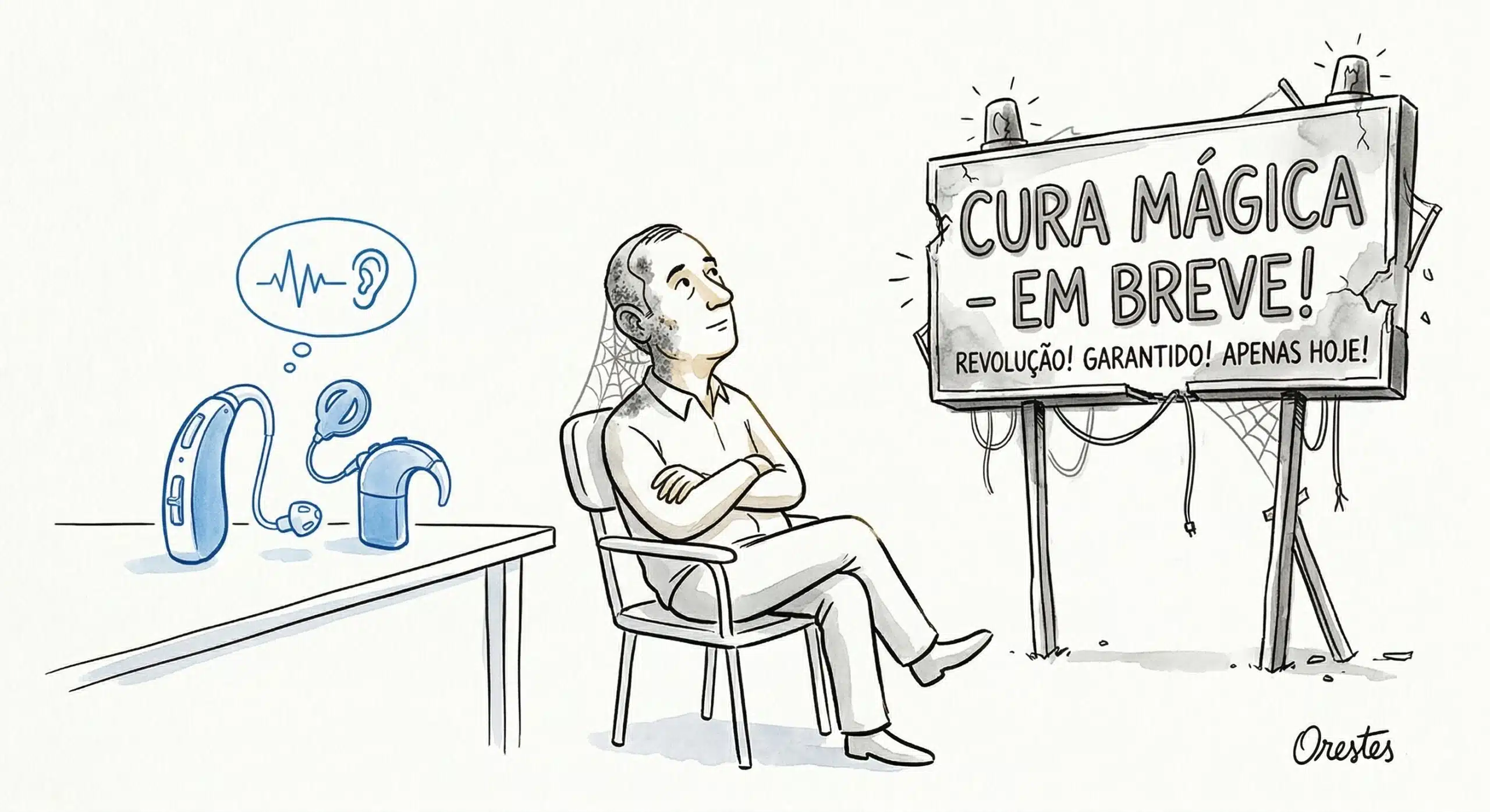 Ilustração editorial por Orestes - Sinal/Ruído Edição 2 - Cura da surdez e terapia gênica