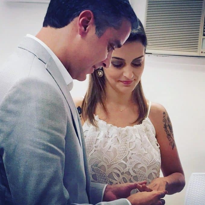 Nosso casamento — um ano depois daquela primeira mensagem.